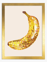 Disco Banana Pop Art Print - Gold