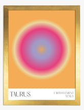 Taurus Cosmic Glow Art Print - Gold