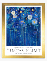 Gustav Klimts Midnight Blooms Art Print - Gold