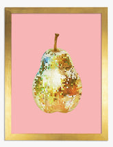Disco Pear Delight Art Print - Gold