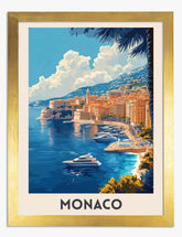 Monaco Coastal Charm Art Print - Gold