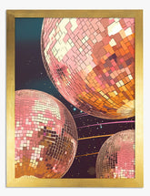 Pink Disco Dreamscape Art Print - Gold
