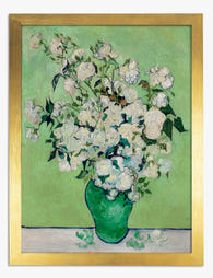 Van Goghs Blooming Roses Art Print - Gold