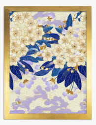 Indigo Blossom Harmony Art Print Gold