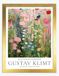 Klimts Floral Symphony Art Print - Gold