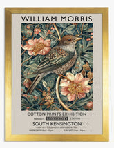 Morris Bird & Blooms Art Print - Gold