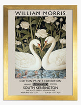 Swan Serenade by Morris Art Print - Gold
