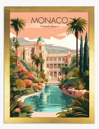 Monaco Riviera Retreat Art Print - Gold