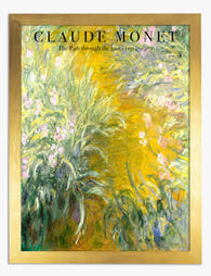 Monet Path Through Irises Art Print - Gold