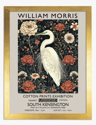 Elegant Egret by Morris Art Print - Gold