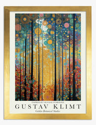 Klimt Golden Forest Art Print - Gold