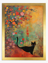 Klimts Enchanted Cat Art Print - Gold