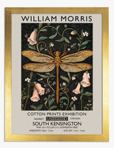 William Morris Dragonfly Art Print - Gold