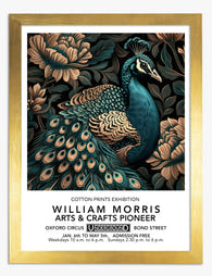 Morris Peacock Botanical Art Print - Gold