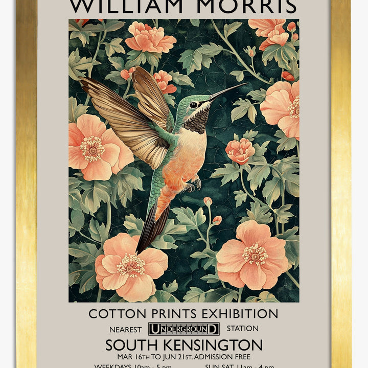 Konsttryck med kolibrier