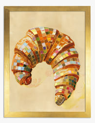 Mosaic Disco Croissant Art Print - Gold