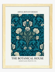Morris Teal Botanical Art Print Oak