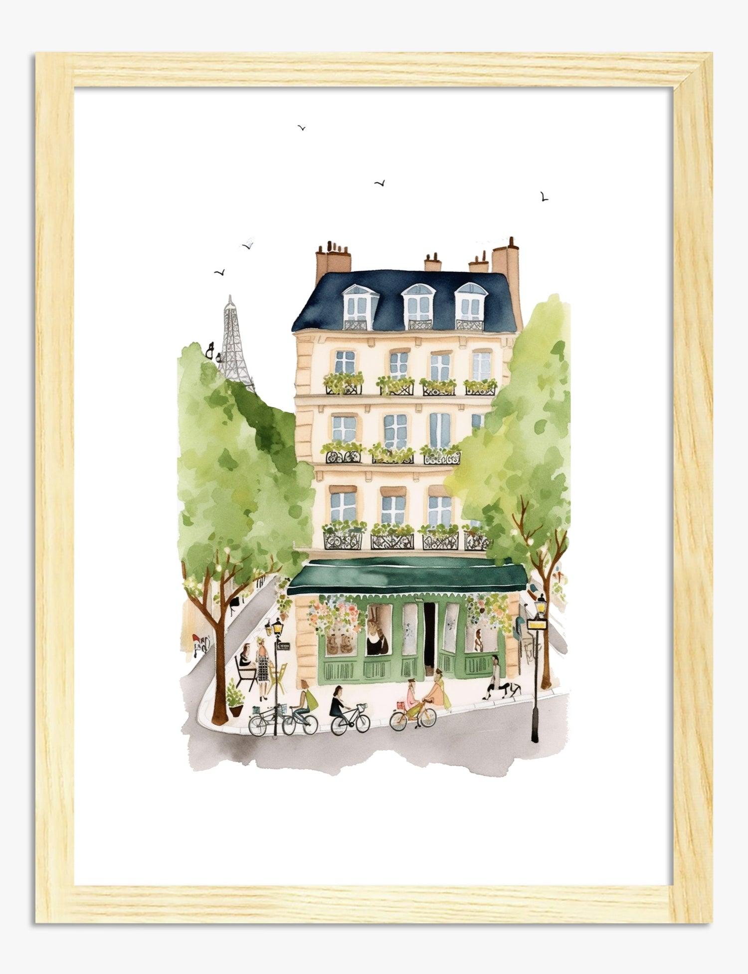 Parisian Charm Art Print - Oak