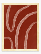 Terracotta Flow Lines Art Print - Oak