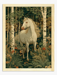Enchanted Woodland Horse Art Print Oak