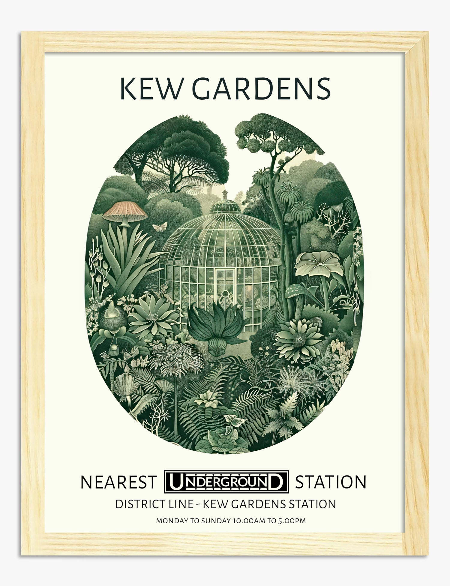 Vintage Kew Gardens Art Print - Oak