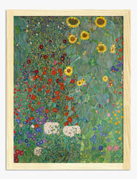 Farm Garden with Sunflowers by Klimt Art Print Oak