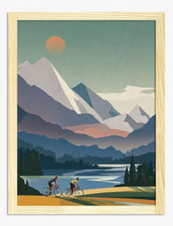 Sunrise Mountain Ride Art Print Oak