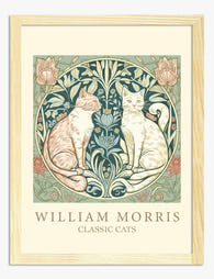 William Morris Classic Cats Art Print - Oak