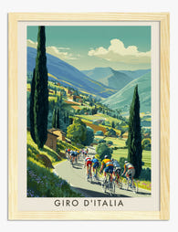 Italian Cycling Escape Art Print Oak