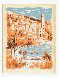 Sunlit Italian Riviera Art Print - Oak