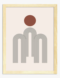 Modern Boho Sunrise Art Print - Oak