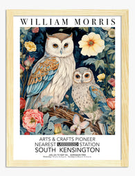 William Morris Owl Garden Art Print - Oak