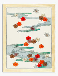 Drifting Maple Leaves by Shin Bijutsukai Art Print Oak