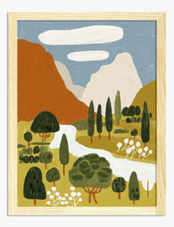 Tuscan Valley Vista Art Print Oak