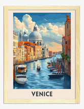 Venetian Canal Charm Art Print Oak