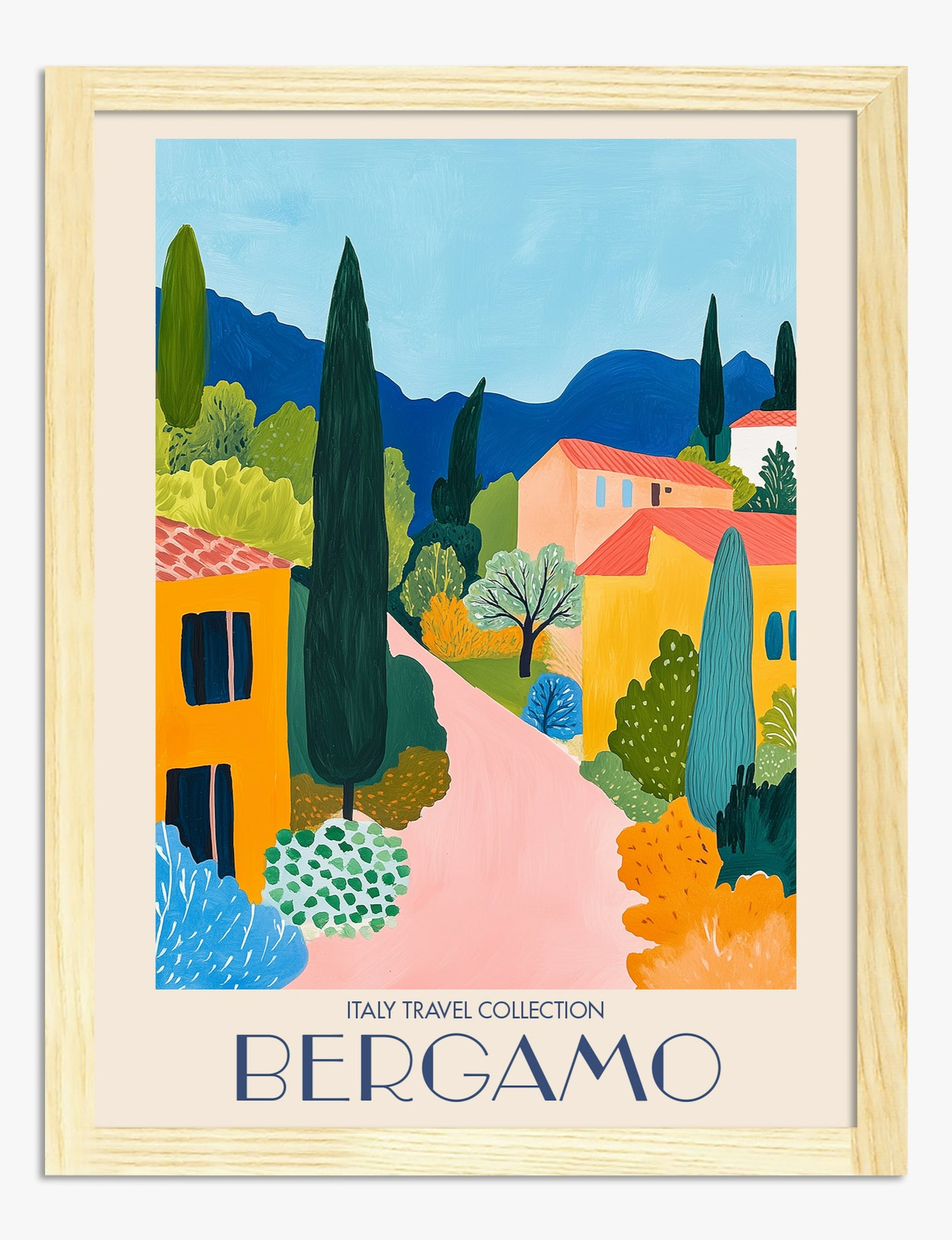 Bergamo Escape Art Print - Oak