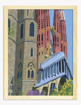 Sagrada Familia Dreamscape Art Print - Oak