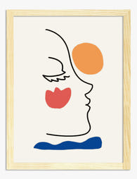 Modern Muse Line Portrait Art Print - Oak