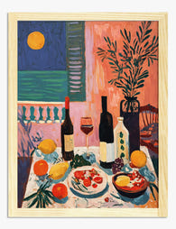Mediterranean Feast Still Life Art Print - Oak
