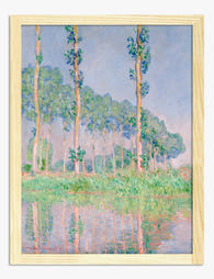 Monet’s Tranquil Poplars Art Print - Oak