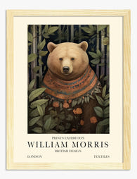 Morris Bear in the Garden Art Print - Oak