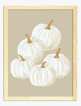 Elegant White Pumpkins Art Print - Oak