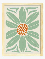 Sage Petal Bloom Art Print - Oak