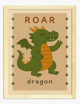 Roaring Dragon Delight Art Print - Oak