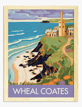 Coastal Charm at Wheal Coates Art Print - Oak
