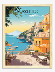 Sorrento Sunlit Terrace Art Print - Oak