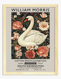 Elegant Swan by Morris Art Print - Oak