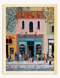 Bookshop Stroll Art Print - Oak
