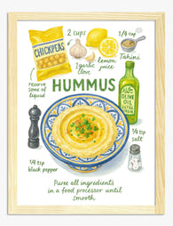 Delicious Hummus Delight Art Print - Oak