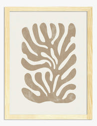 Neutral Organic Flow Art Print Oak